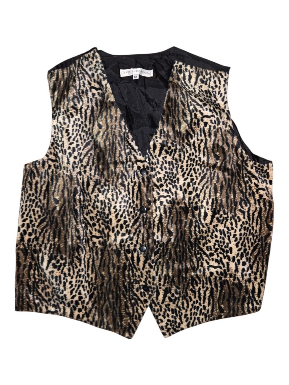 Vintage Jessica Howard Women's Animal Print Vest Size 1XL